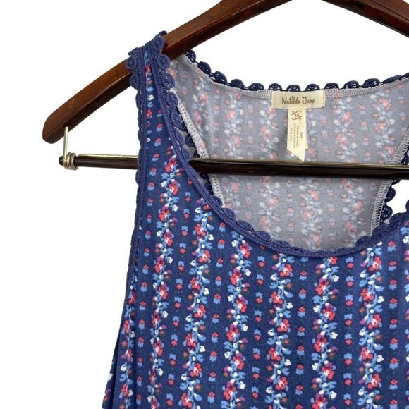 Matilda Jane Beyond The Horizon Blue Floral Tank Top Tunic Womens Size Medium - Picture 3 of 10